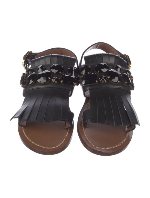 Marni Leather Crystal Embellishments Gladiator Sandals