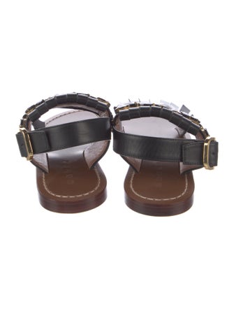 Marni Leather Crystal Embellishments Gladiator Sandals