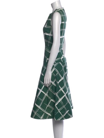 Marni Plaid Print Midi Length Dress