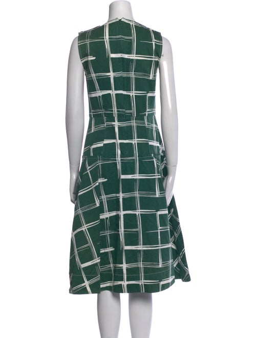 Marni Plaid Print Midi Length Dress