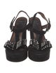Marni Suede Bow Accents T-Strap Sandals