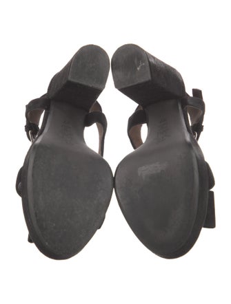 Marni Suede Bow Accents T-Strap Sandals