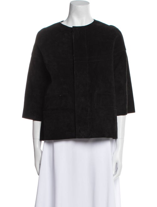 Marni Calf Leather Plaid Print Evening Jacket