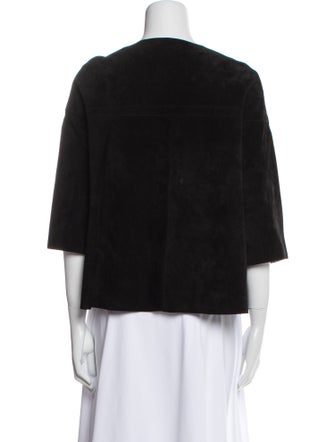 Marni Calf Leather Plaid Print Evening Jacket