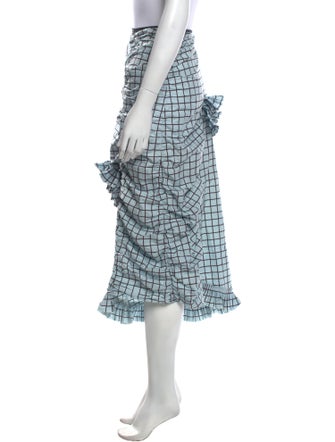 Marni Plaid Print Midi Length Skirt