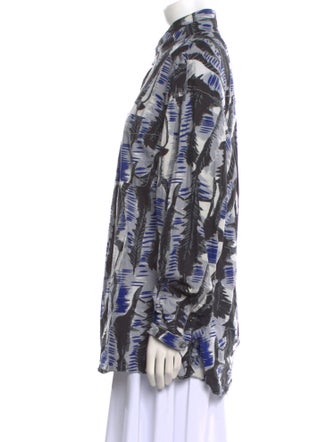 Marni Printed Long Sleeve Button-Up Top