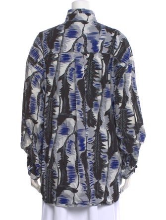 Marni Printed Long Sleeve Button-Up Top