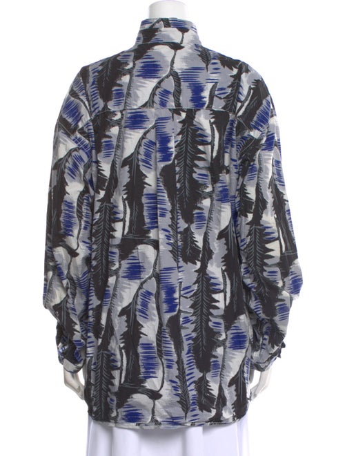 Marni Printed Long Sleeve Button-Up Top