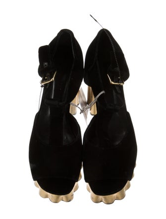 Marni Velvet T-Strap Sandals