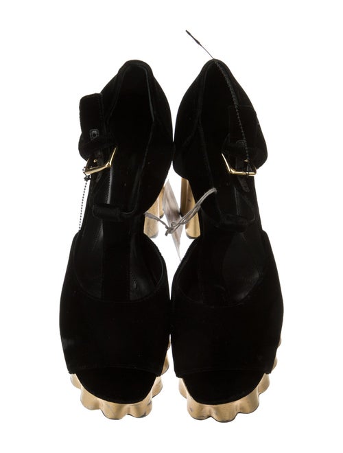 Marni Velvet T-Strap Sandals