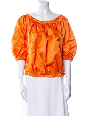 Marni Scoop Neck Three-Quarter Sleeve Blouse