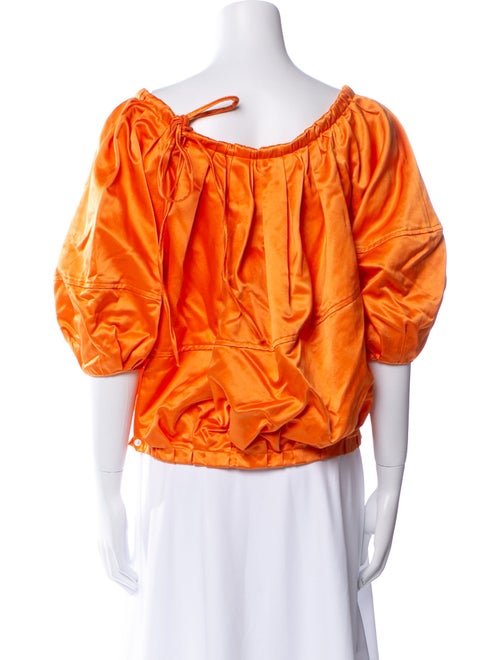 Marni Scoop Neck Three-Quarter Sleeve Blouse