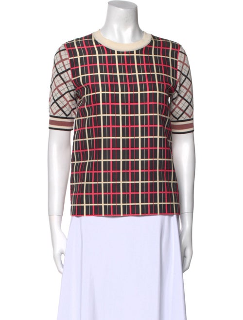 Marni Silk Plaid Print T-Shirt