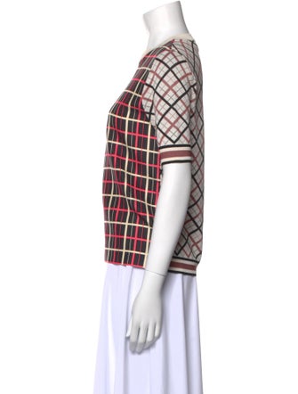Marni Silk Plaid Print T-Shirt