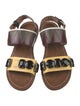 Marni Leather Colorblock Pattern Slingback Sandals