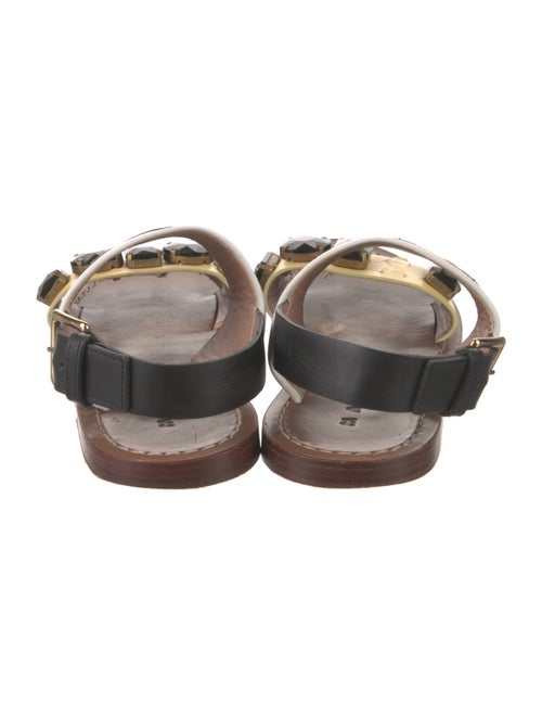 Marni Leather Colorblock Pattern Slingback Sandals