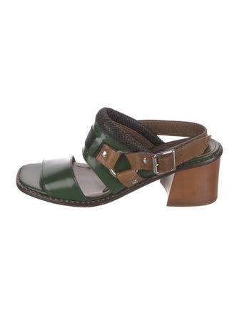 Marni Leather Colorblock Pattern Sandals