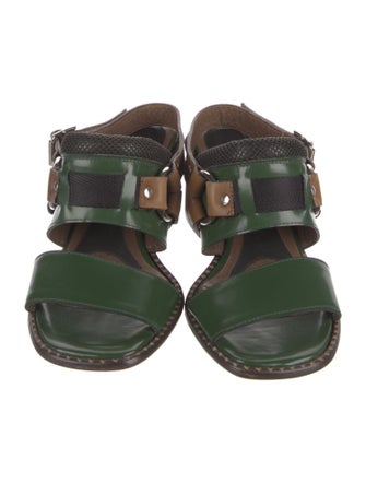 Marni Leather Colorblock Pattern Sandals