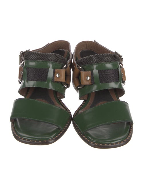Marni Leather Colorblock Pattern Sandals