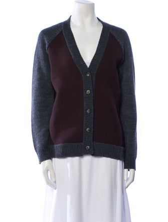Marni Colorblock Pattern V-Neck Sweater