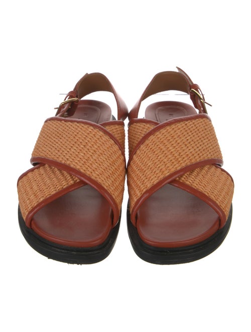 Marni Leather Leather Trim Embellishment Slingback Sandals