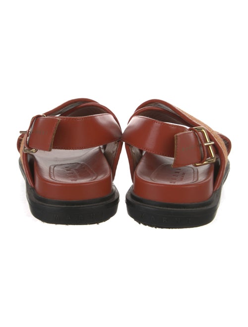 Marni Leather Leather Trim Embellishment Slingback Sandals