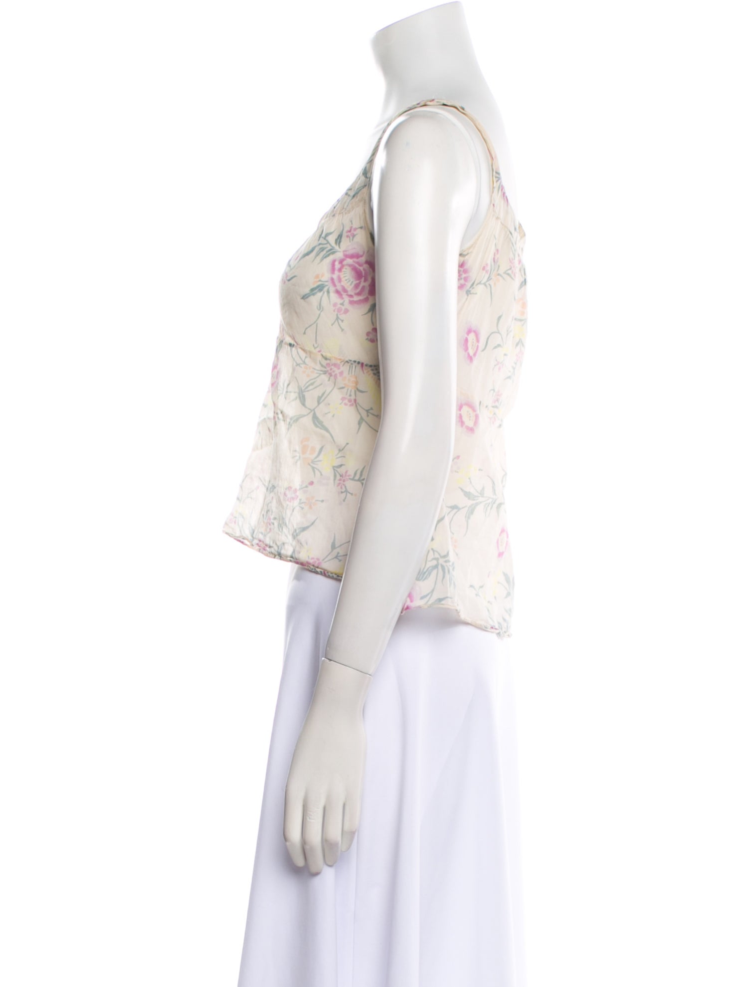 Marni Floral Print Scoop Neck Crop Top