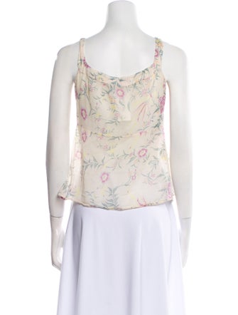 Marni Floral Print Scoop Neck Crop Top