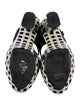 Marni Leather Plaid Print T-Strap Sandals