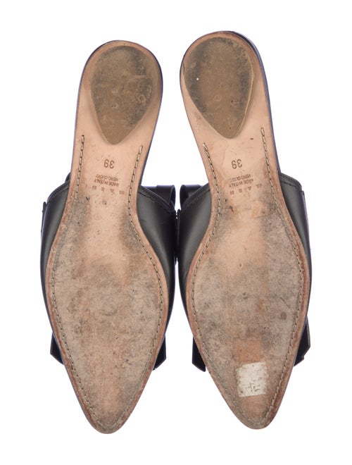 Marni Leather Fringe Trim Accent Mules