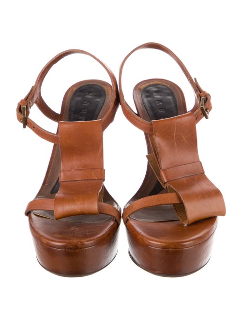 Marni Leather T-Strap Sandals