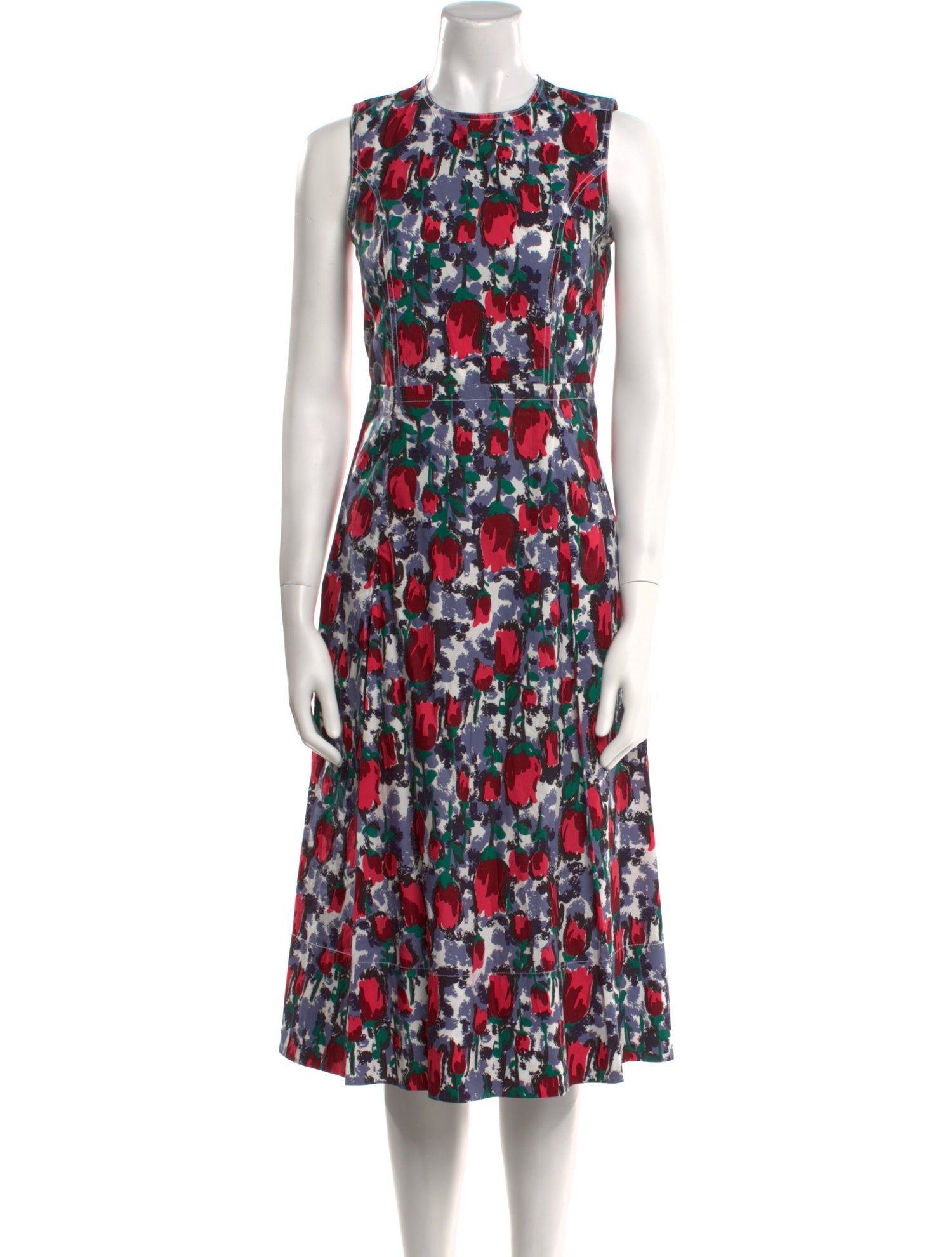 Marni Floral Print Midi Length Dress