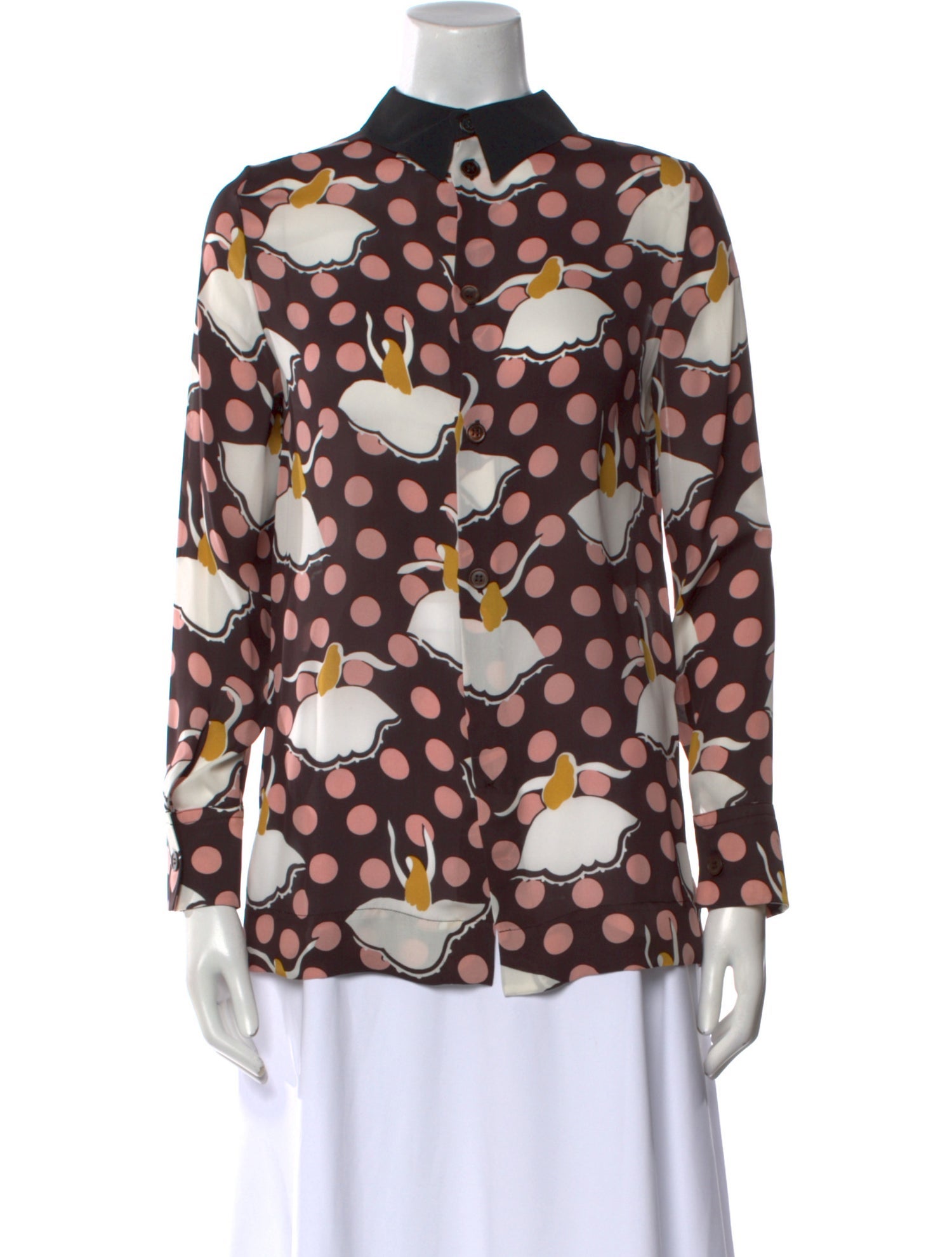 Marni Printed Mock Neck Blouse