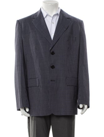 Marni Virgin Wool Plaid Print Blazer