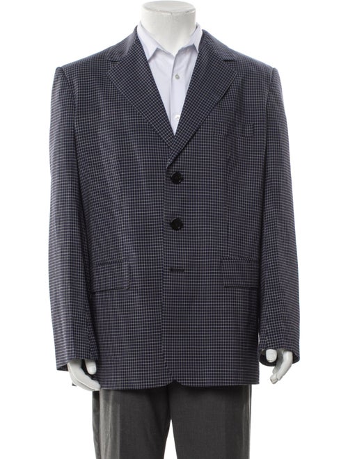 Marni Virgin Wool Plaid Print Blazer