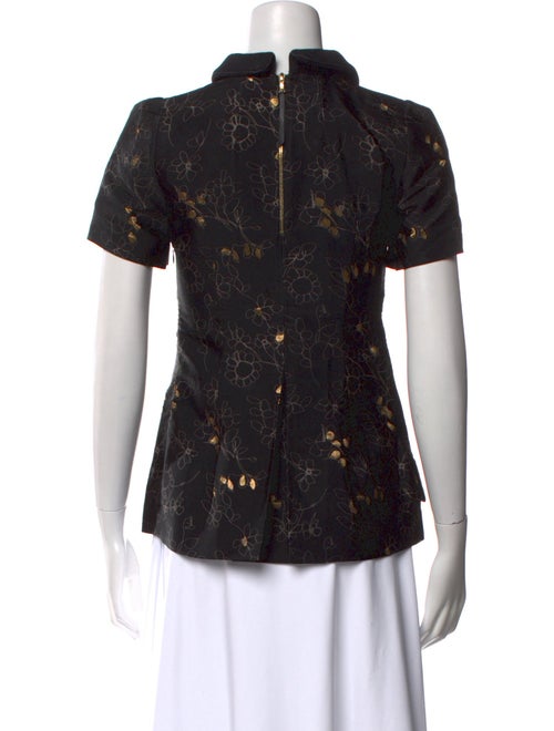 Marni Floral Print Short Sleeve Button-Up Top