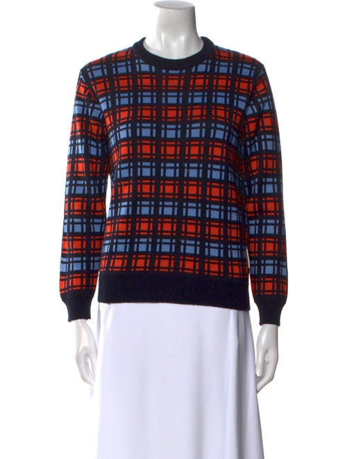 Marni Plaid Print Crew Neck Sweater