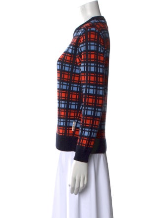 Marni Plaid Print Crew Neck Sweater