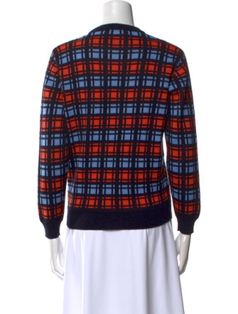 Marni Plaid Print Crew Neck Sweater