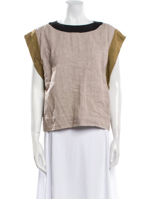 Marni Linen Bateau Neckline Top
