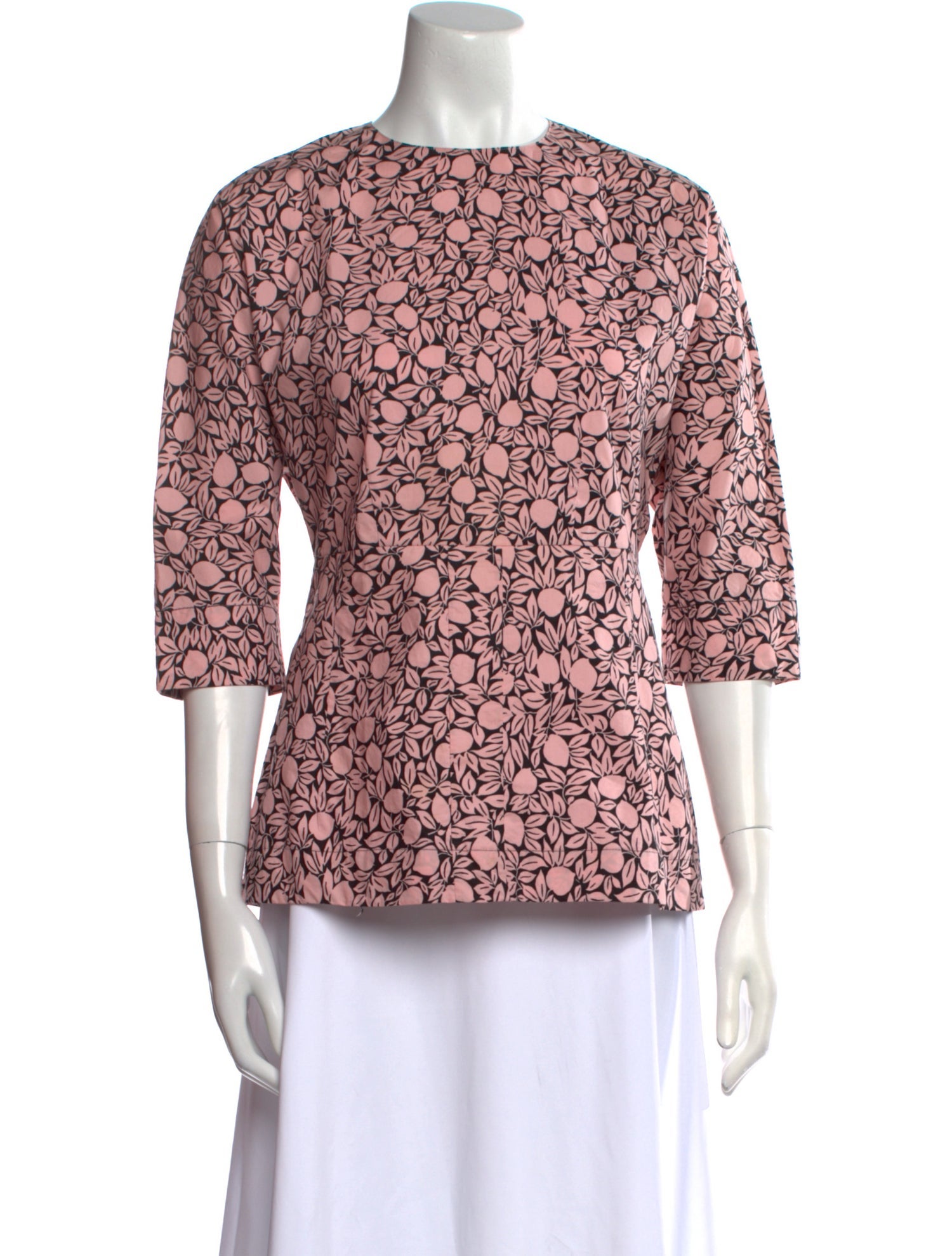 Marni Floral Print Bateau Neckline Top