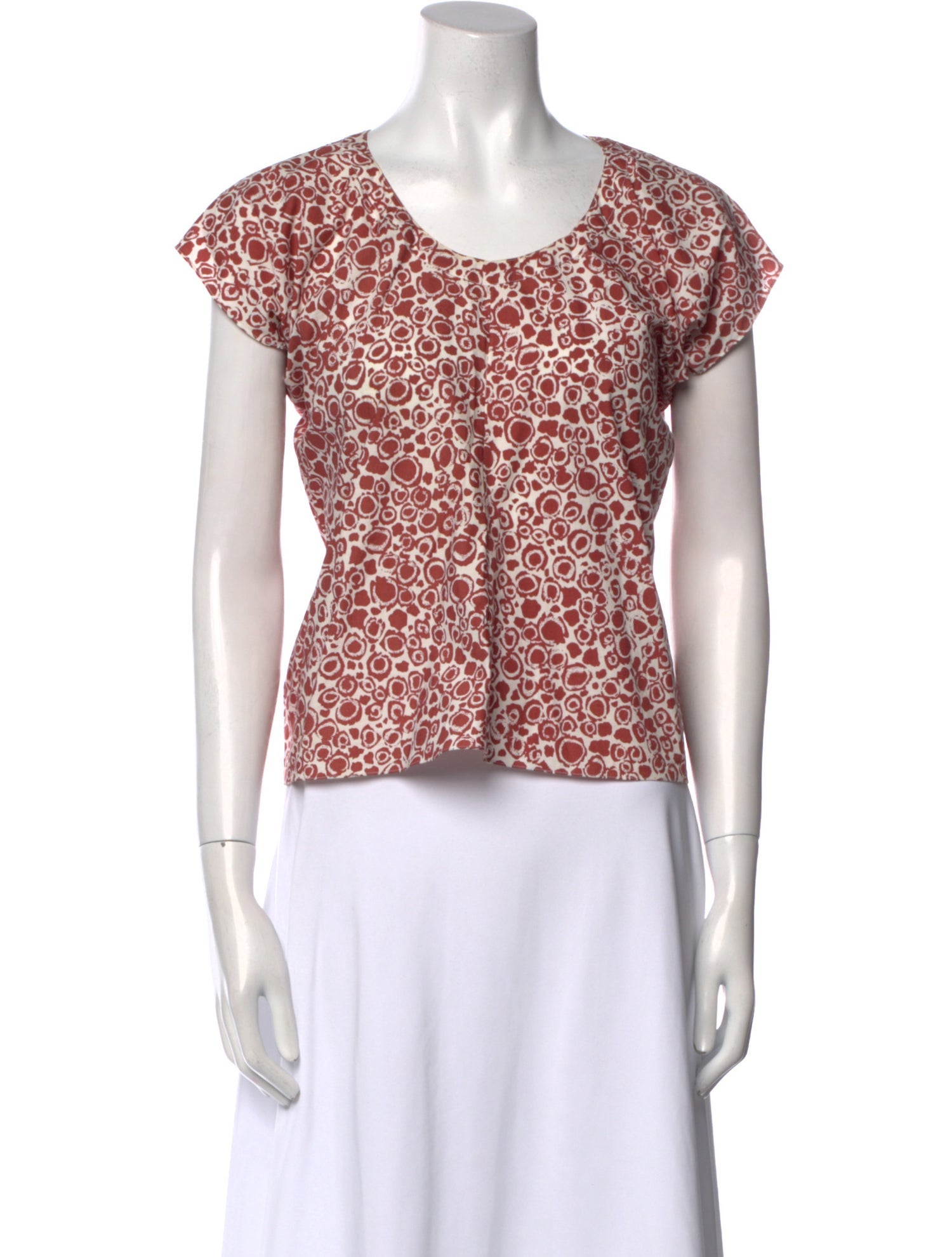 Marni Printed Scoop Neck Crop Top