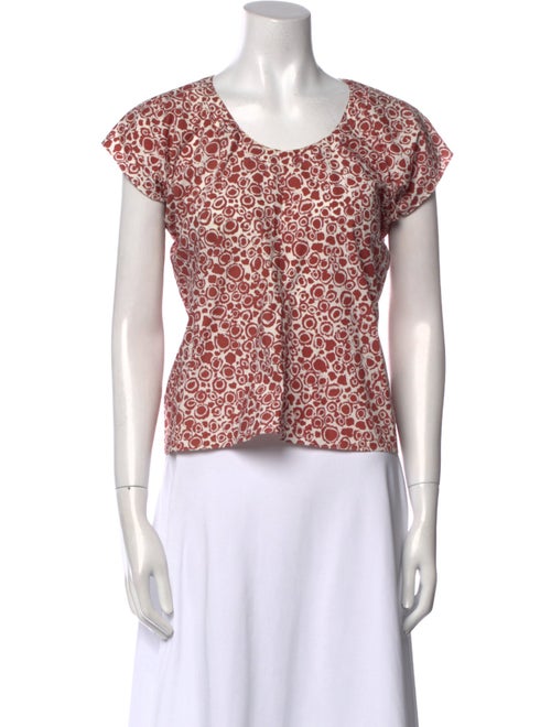 Marni Printed Scoop Neck Crop Top