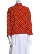 Marni Plaid Print Mock Neck Blouse