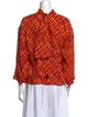 Marni Plaid Print Mock Neck Blouse
