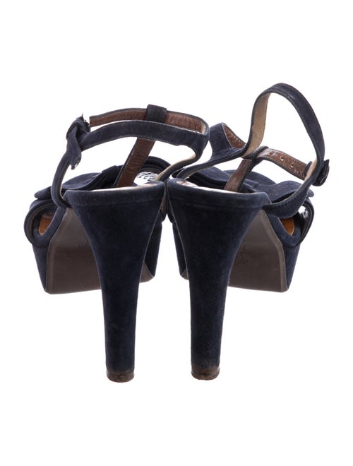 Marni Suede Bow Accents T-Strap Sandals