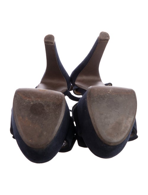 Marni Suede Bow Accents T-Strap Sandals