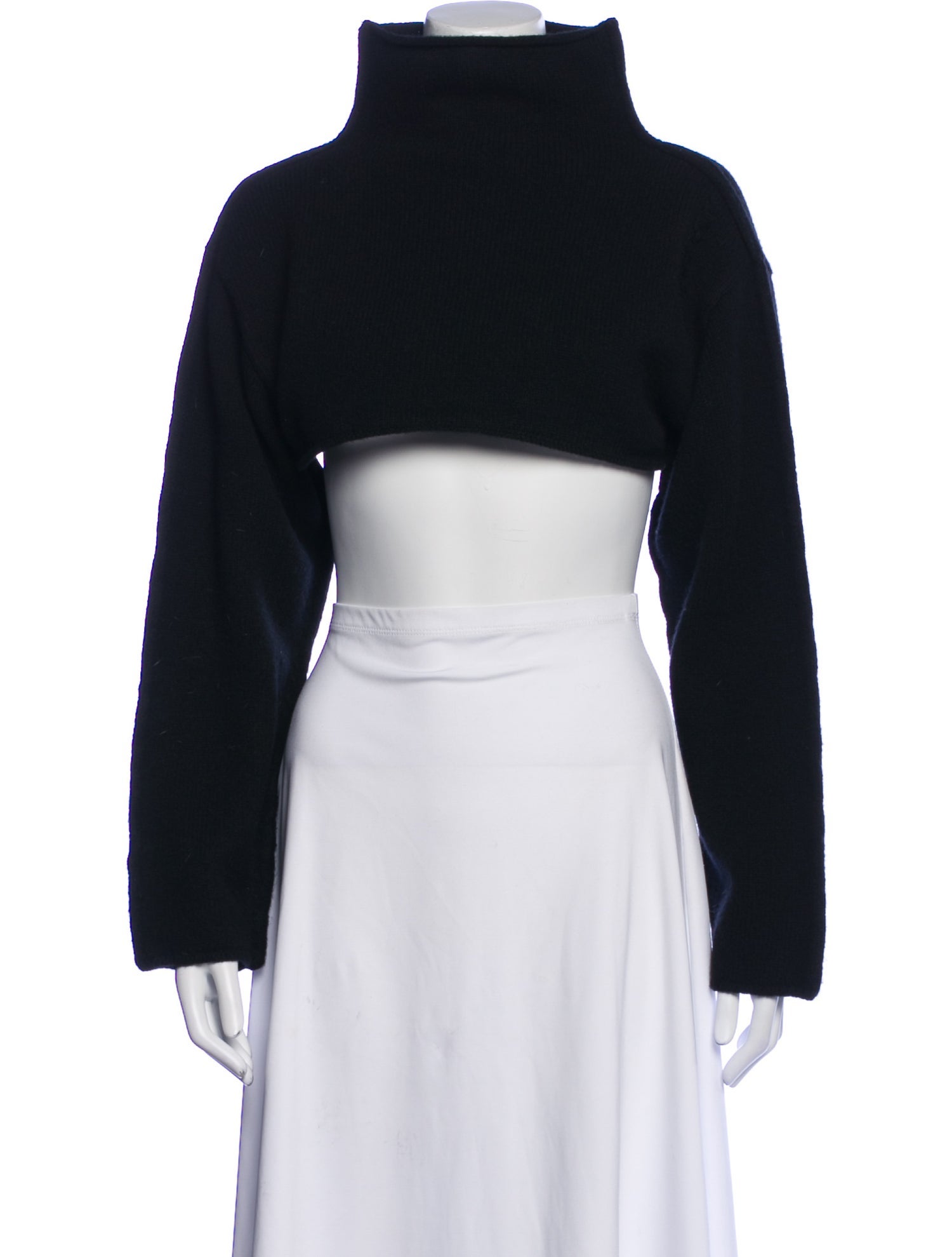 Marni Virgin Wool Mock Neck Crop Top