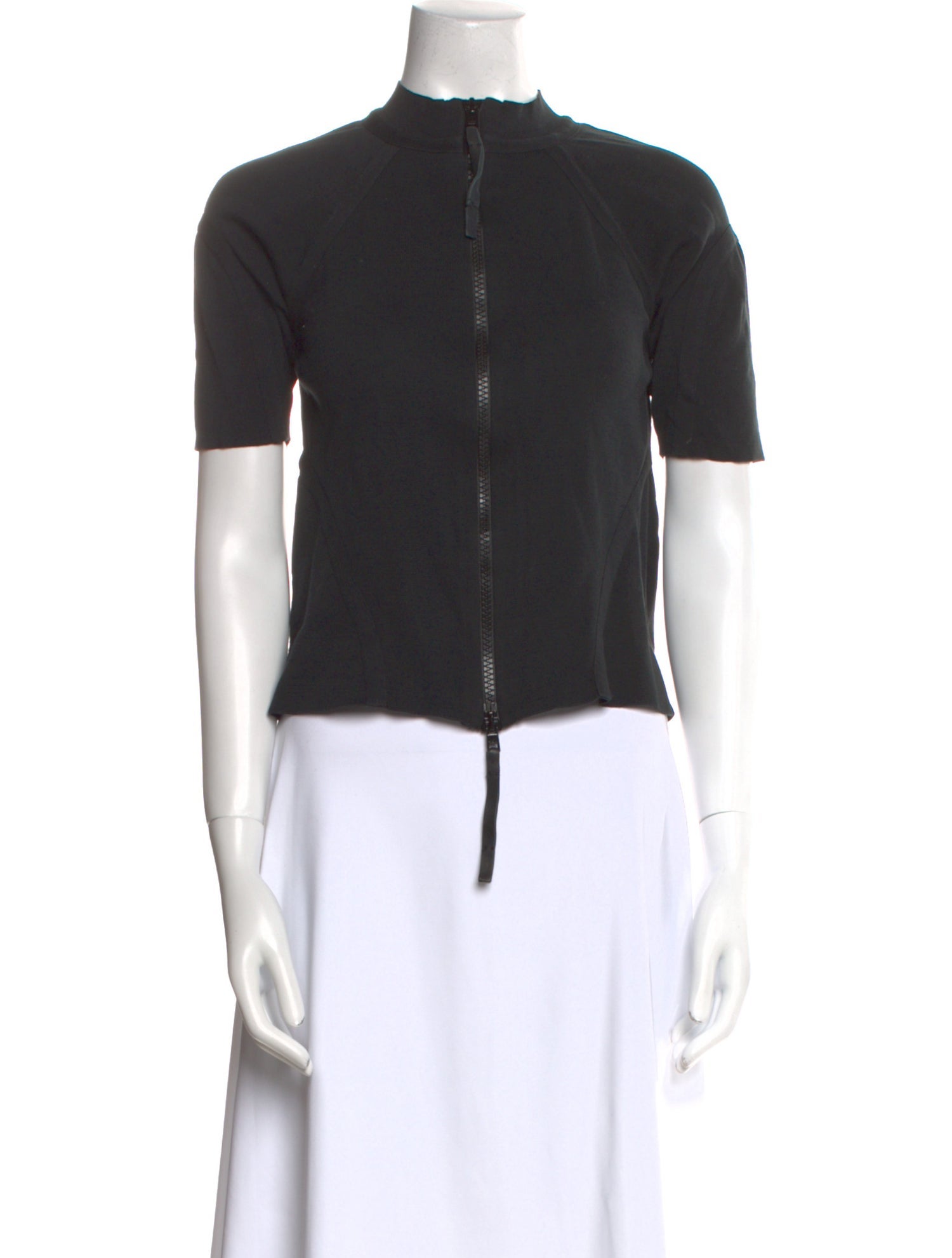 Marni Mock Neck Short Sleeve Crop Top