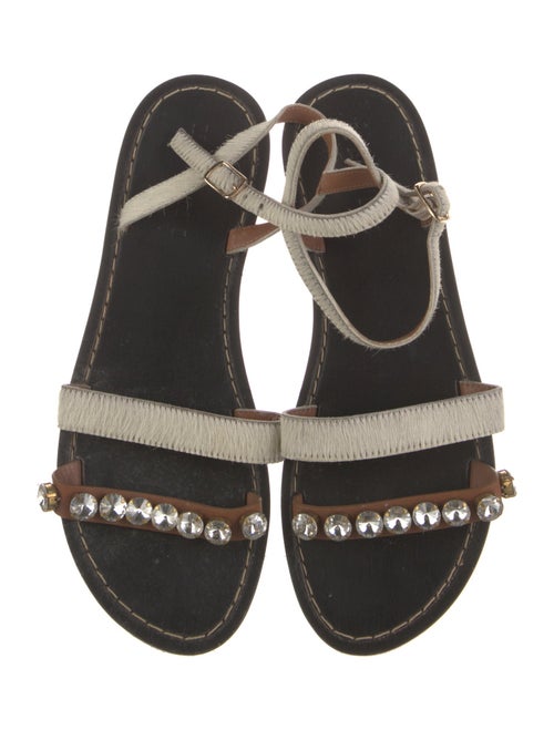 Marni Ponyhair Crystal Embellishments Gladiator Sandals